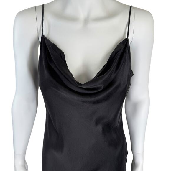 Vintage Victoria's Secret Black Silk Cowl Neck Low Back Maxi Slip Dress Medium - Picture 2 of 6